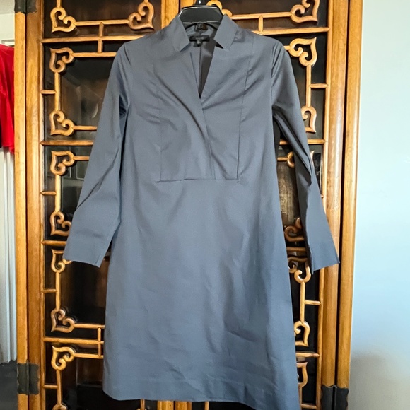 COS (4) cotton sateen shift dress with side pockets, grey, BNWOT. - Picture 1 of 16